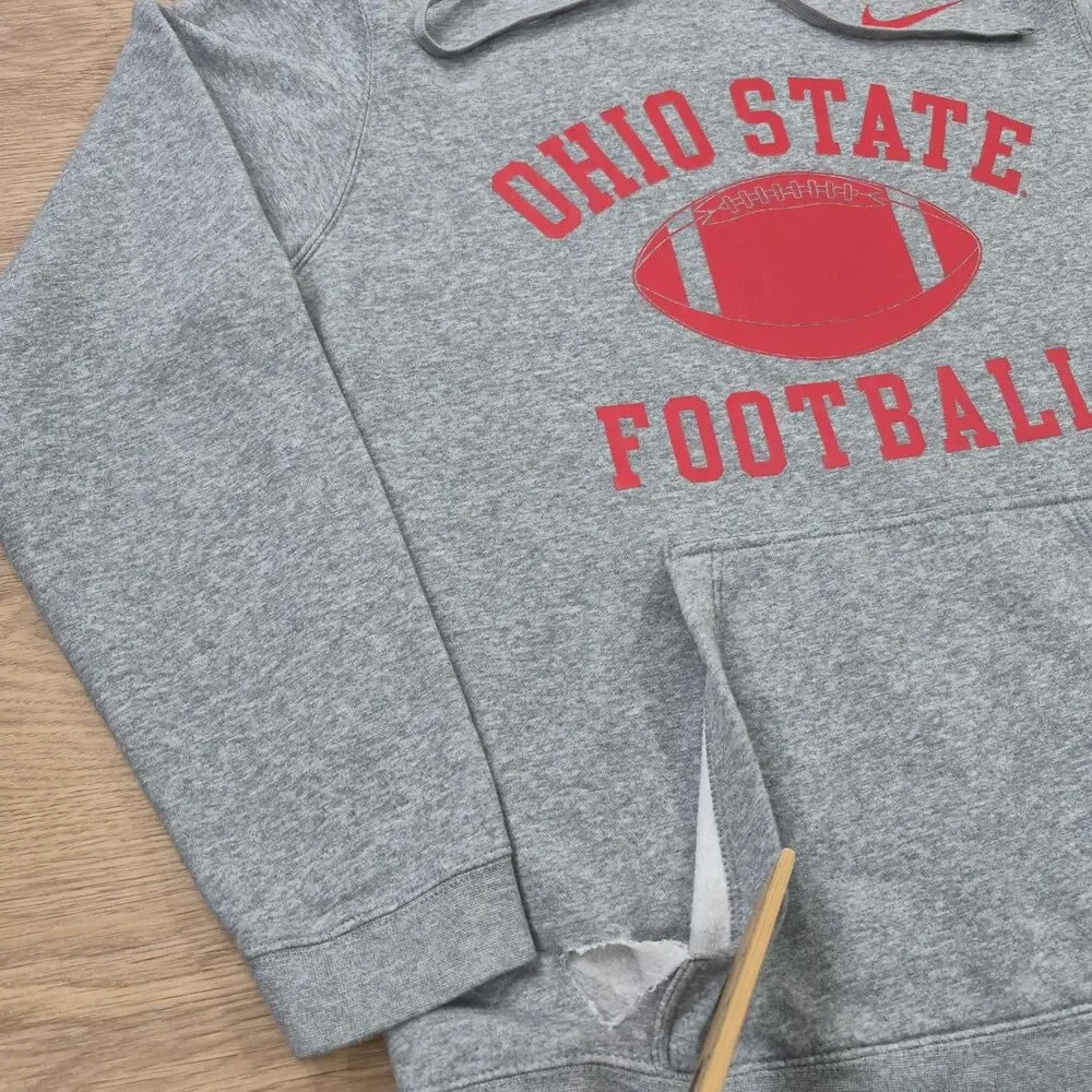 Ohio State Buckeyes Hoodie Mens L NCAA Football Nike Pullover Blended Fabric